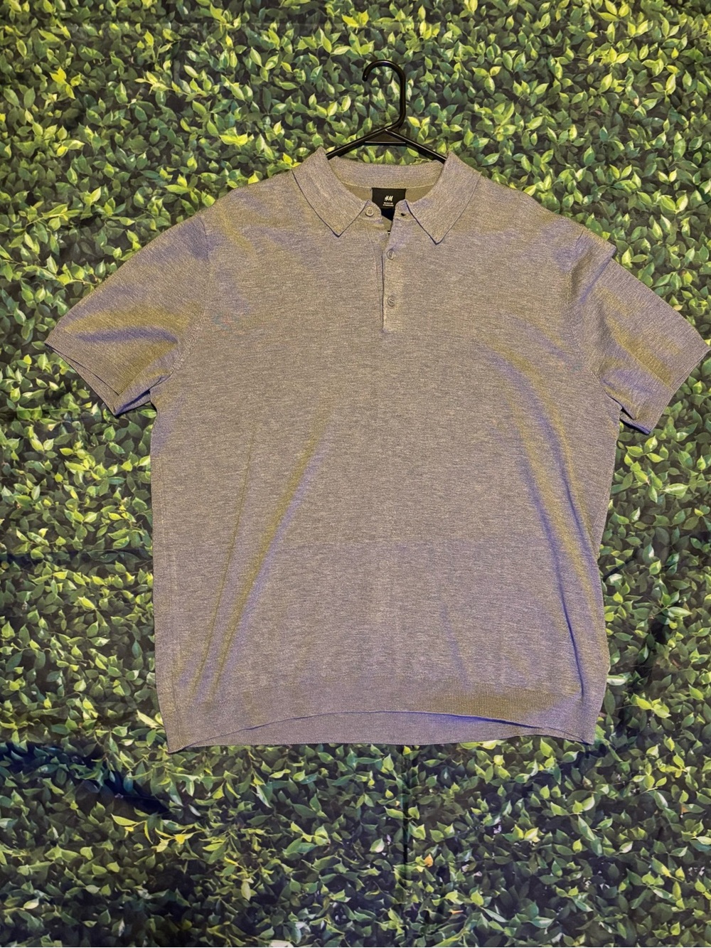H&M Men's Heather Gray Polo Shirt
